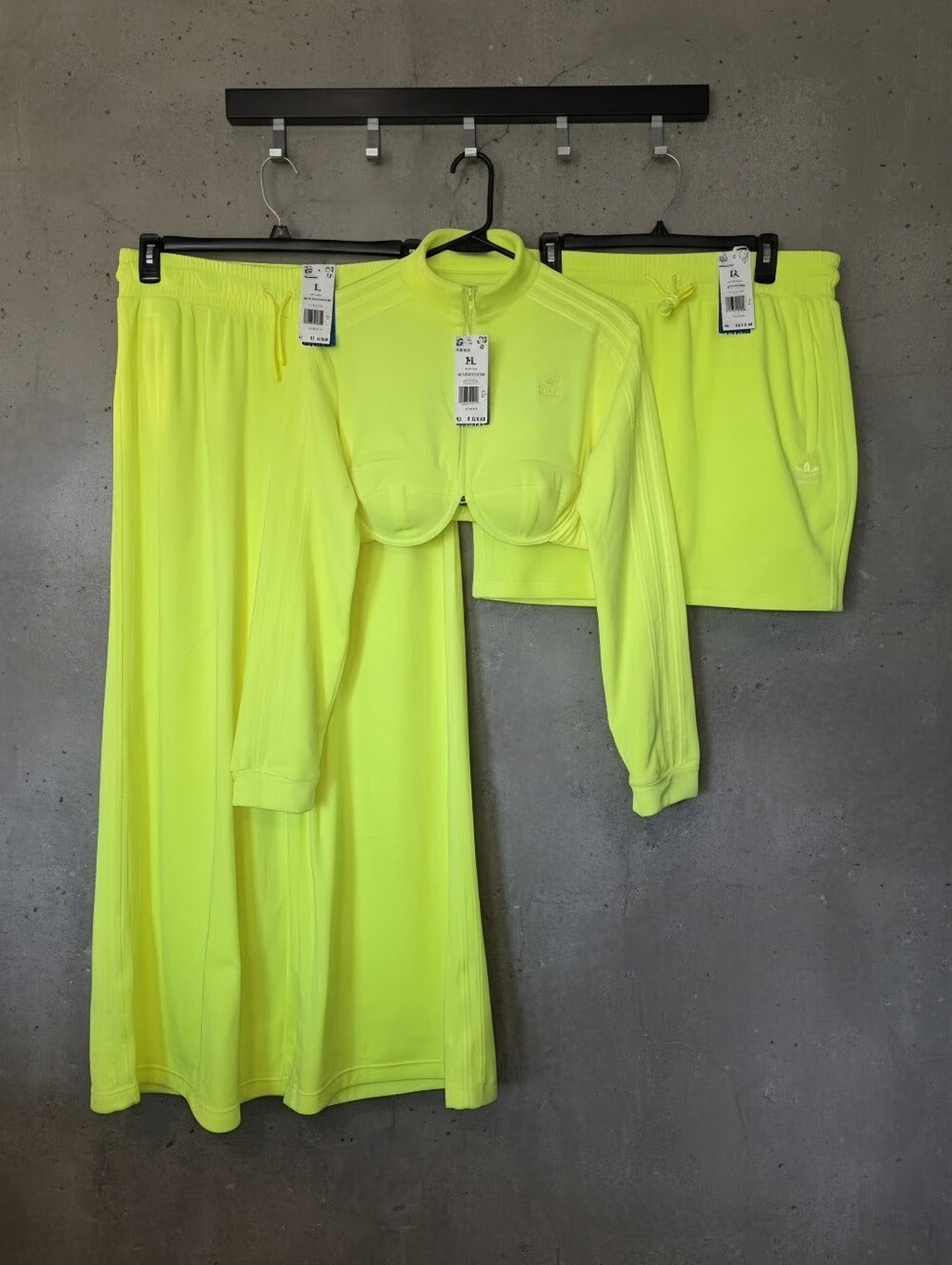 NWT Adidas Originals x Jeremy Scott Velour Track Set | Solar Yellow